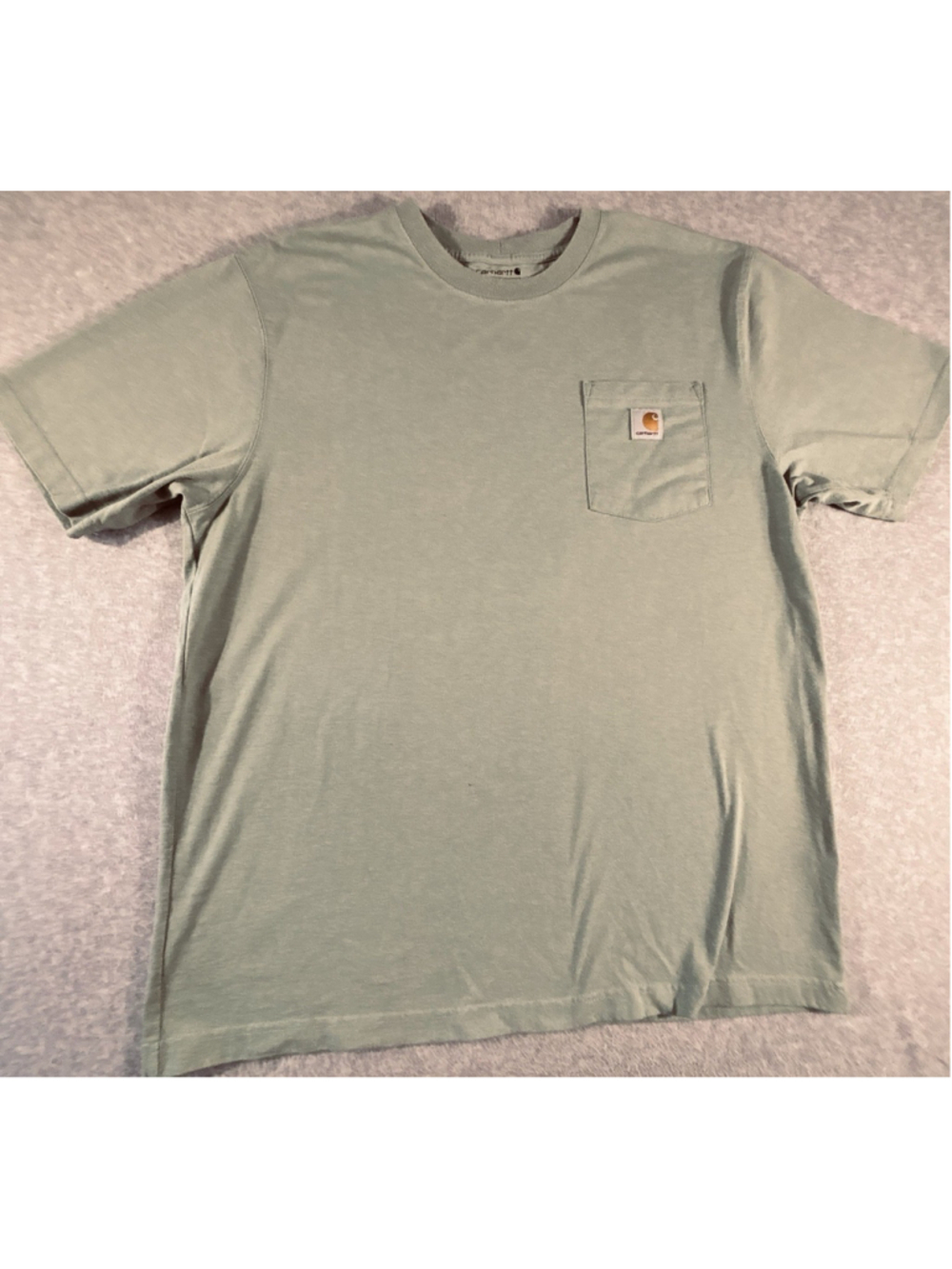 Carhartt T-Shirt Mens L Green K87-M Workwear Pocket Loose Fit Short Sleeve Tee